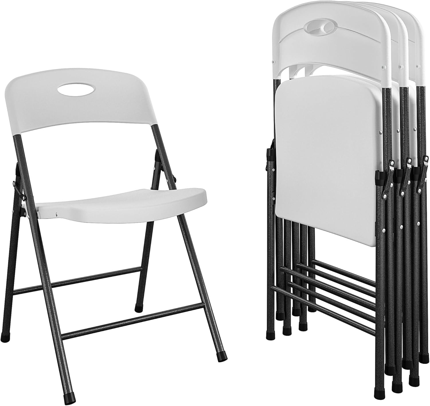 Cosco White Resin Folding Chairs, Set of 4 - Sturdy & Stylish
