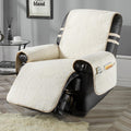 Stay-Put White Sherpa Recliner Cover by STONECREST