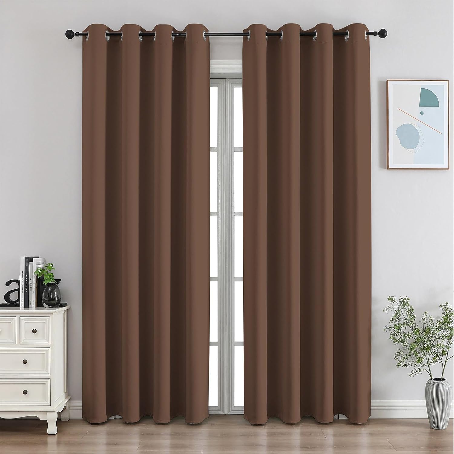 CUCRAF Brown Blackout Curtains for Bedroom & Living Room 96 in