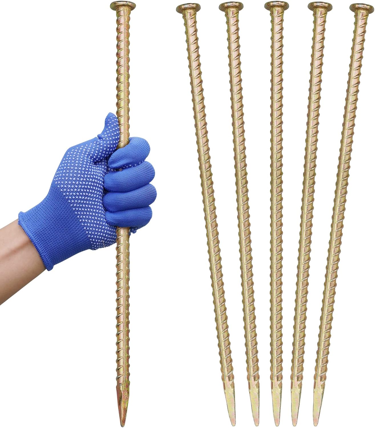 16 Inch Heavy Duty Galvanized Steel Rebar Stakes for Garden Use
