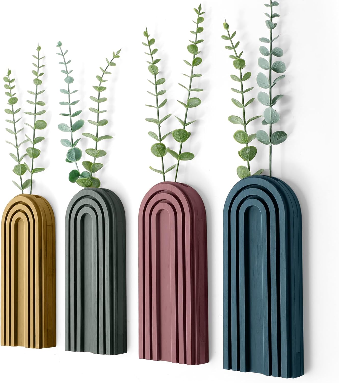 4 Pack Wood Wall Planter Indoor Decor for Modern Farmhouse Style