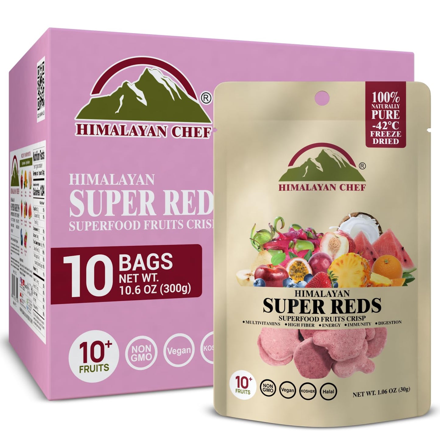Himalayan Chef Super Reds Freeze-Dried Fruit Crisps for Health