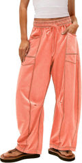 Yanekop Womens Baggy Wide Leg Palazzo Pants - Drawstring Casual Fit