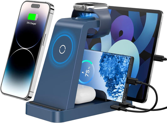 Wireless Charger for iPhone - 5 in 1 Charging Station Dock
