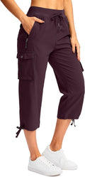 Soothfeel Women's Cargo Capris Pants - Lightweight Quick (Style DX44)