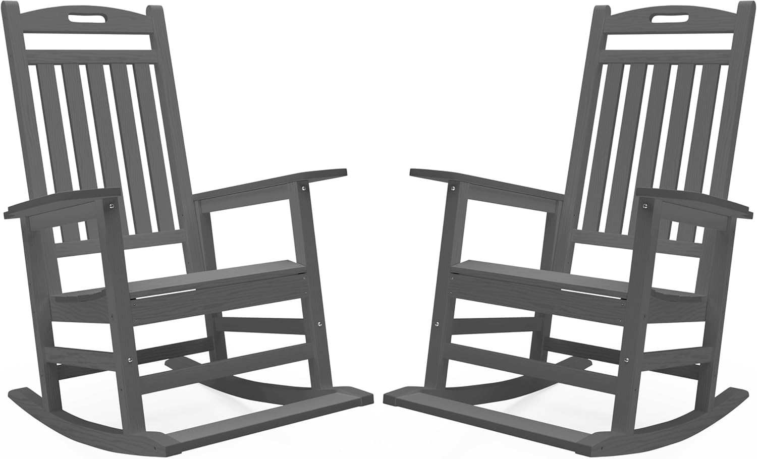 Outdoor Rocking Chairs Set of 2 for All Weather Relaxation