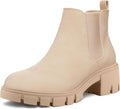mysoft Women's Platform Chelsea Boots Lug Sole Slip On Chunky Block 2