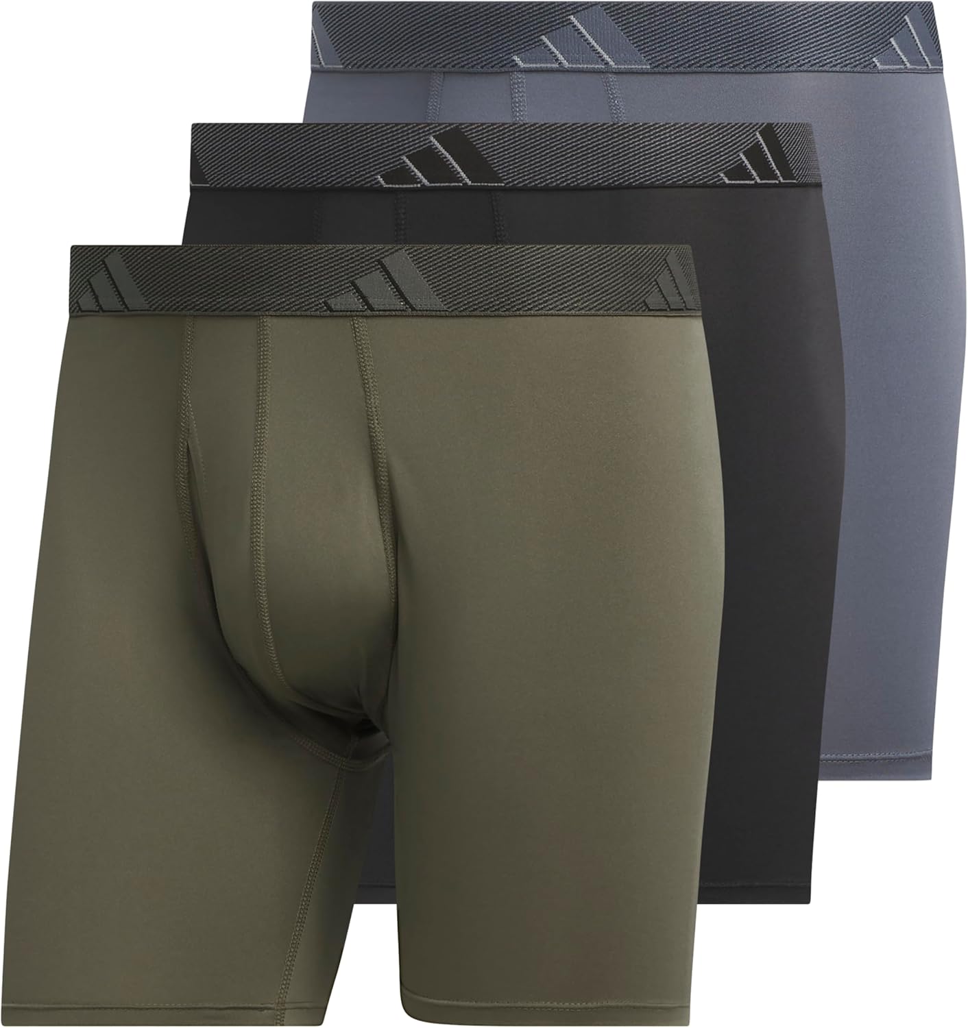 adidas Men's Microfiber Boxer Briefs 3-Pack for All-Day Comfort