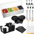 Mifoci Garnish Tray with Lid and Bar Caddy - Complete 3 Tier Bar Set