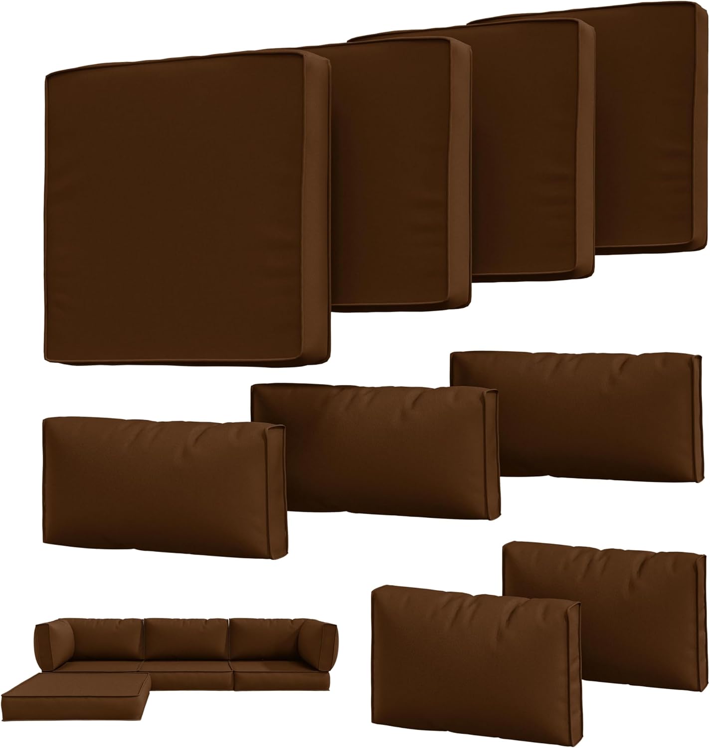 9Pcs Outdoor Chair Cushions Covers Waterproof for Patio Set