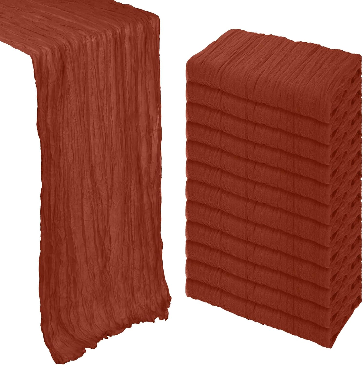 12 Pack Terracotta Cheesecloth Table Runner for Elegant Decor