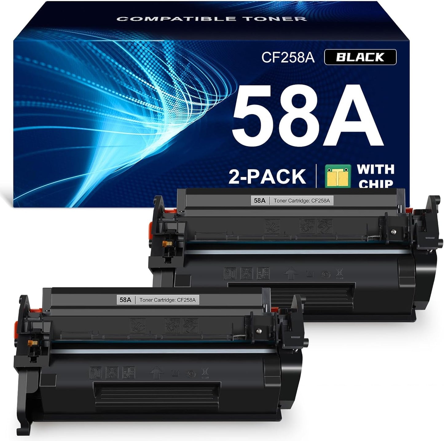 58A CF258A Toner Cartridge by ALLWORK - 2-Pack Quality