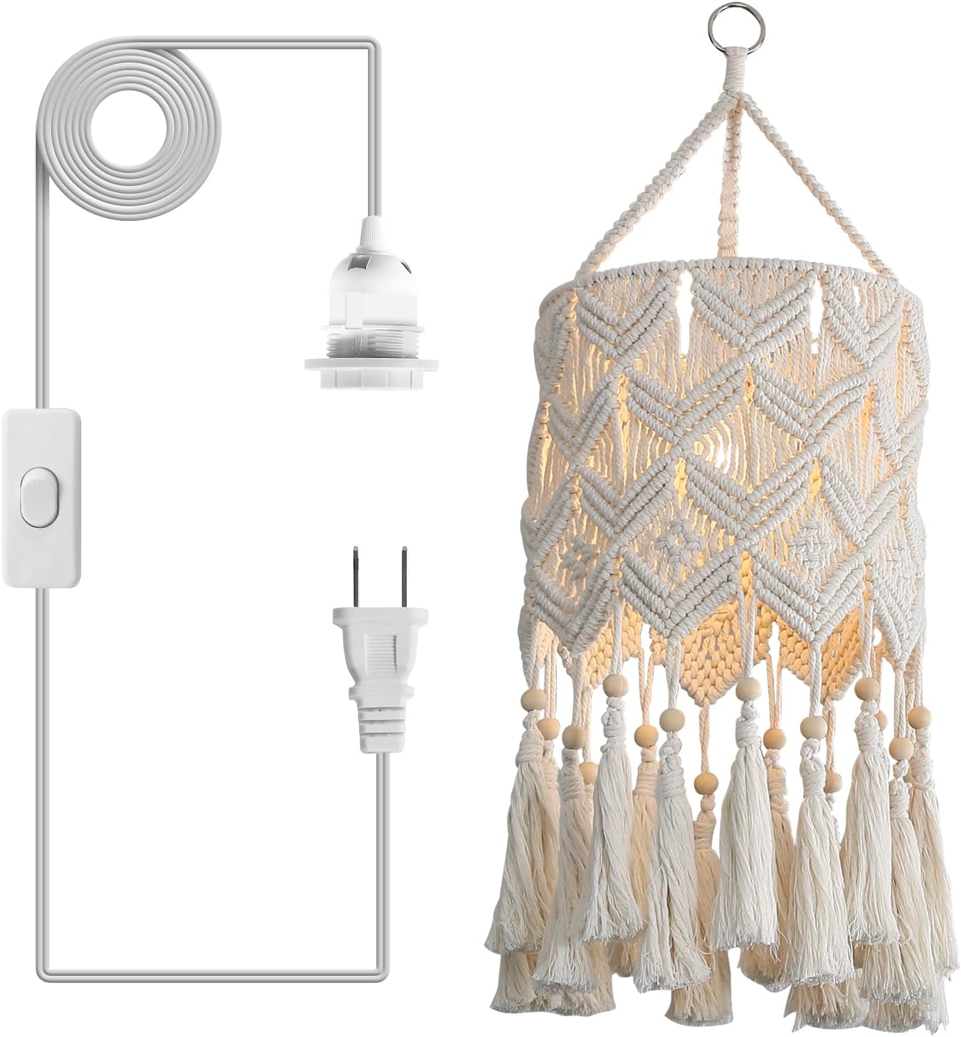 Bioaqua Boho Hanging Lamp Shade for Unique Home Decor