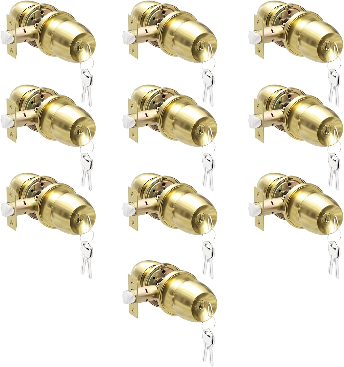 Keyed Entry Door Knob with Lock and Key for Home Use