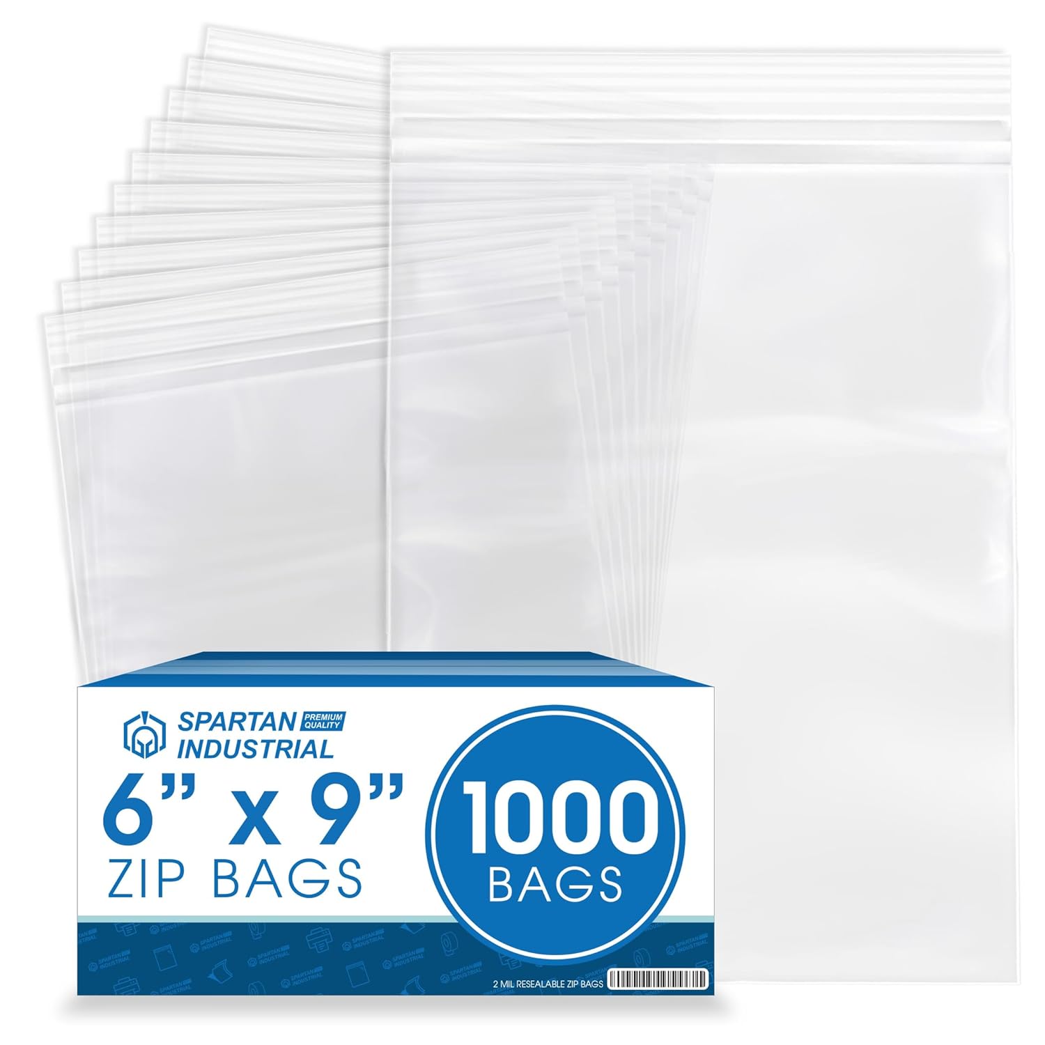 Spartan Industrial 6 X 9 Clear Reclosable Zip Plastic Bags 1000 Count