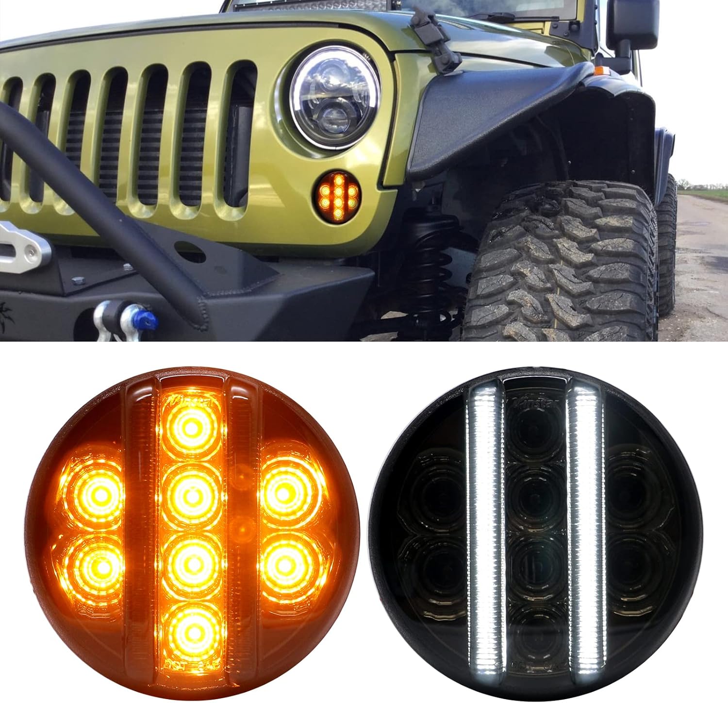 Bright LED Turn Signal Lights for Wrangler JK 2007-2018 Models