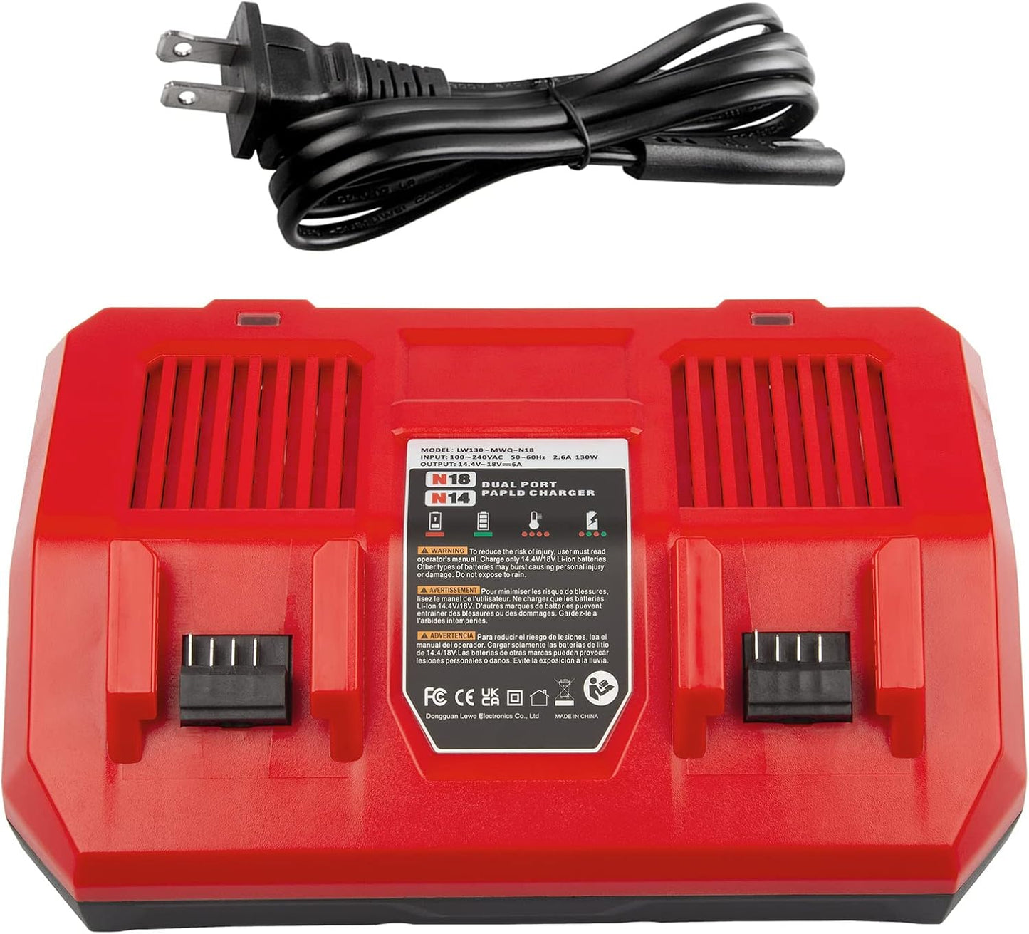 Dual Battery Charger for MK-18 Milwaukee 6A Rapid Lithium Charger