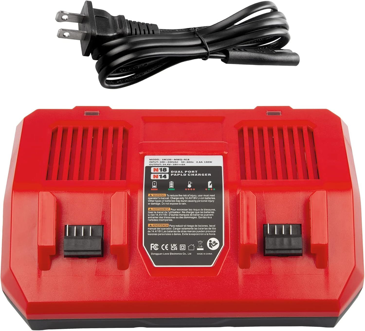 Dual Battery Charger for MK-18 Milwaukee 6A Rapid Lithium Charger