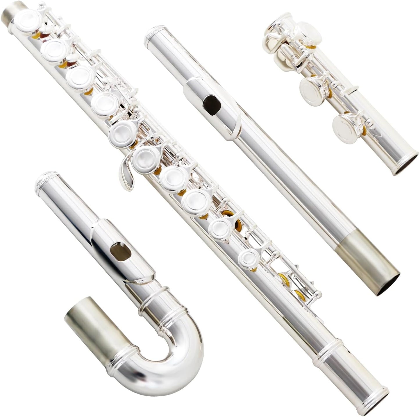 EASTROCK Silver Plated C Flute for Beginners with Accessories