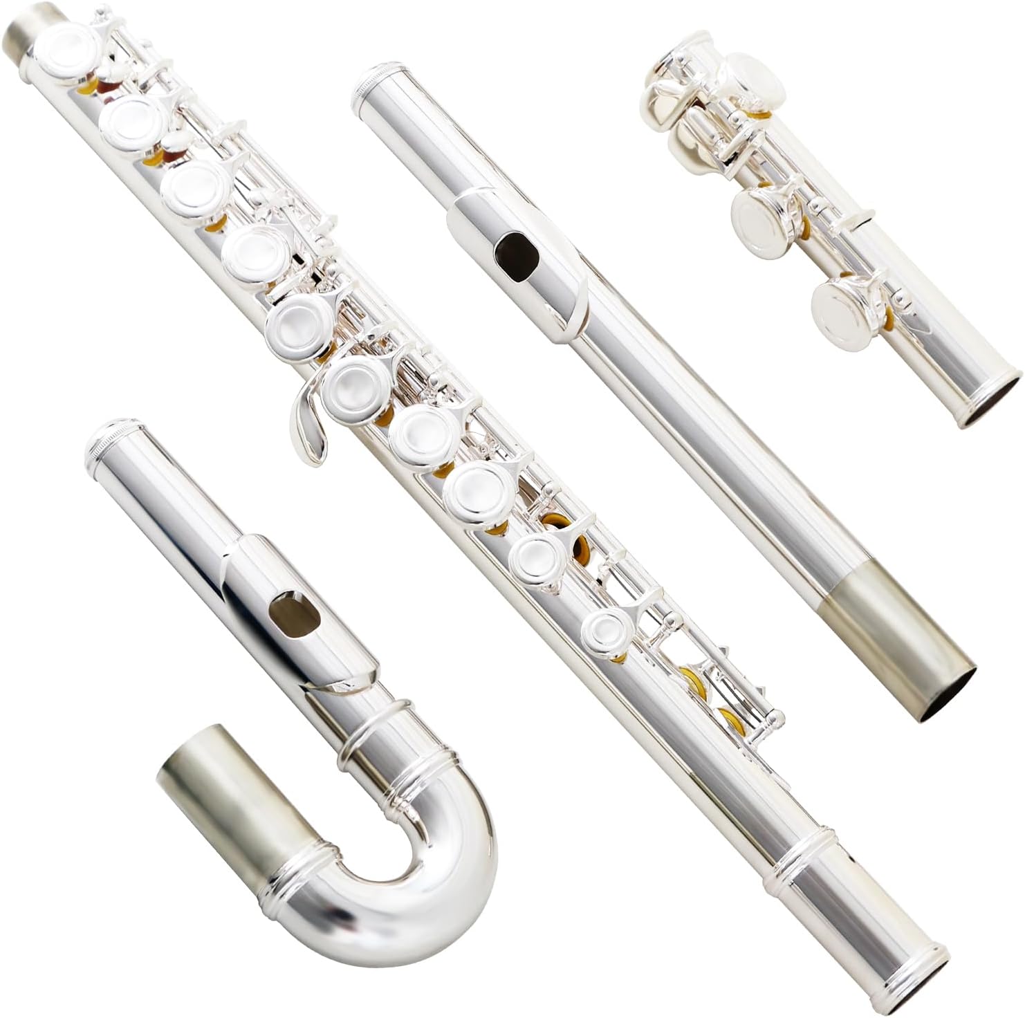 EASTROCK Silver Plated C Flute for Beginners with Accessories