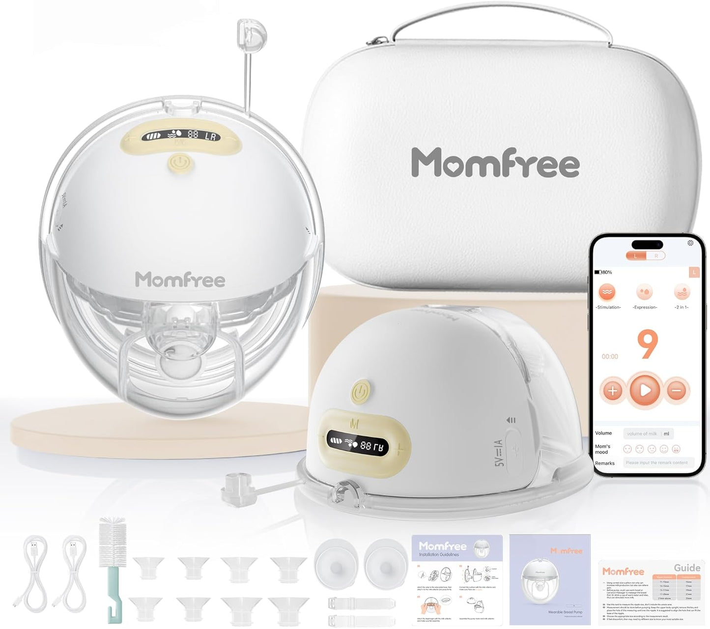 F6 Hands-Free Breast Pump with Smart Display and Strong Suction