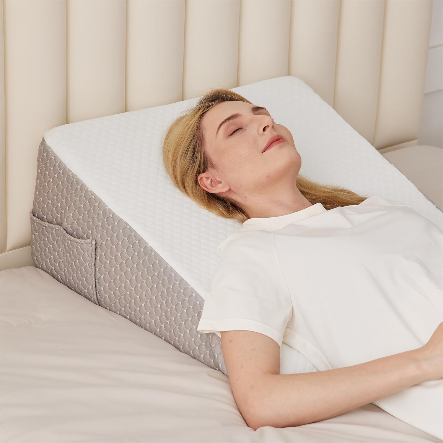 Wedge Pillow for Back Pain Relief and Elevated Sleep Comfort