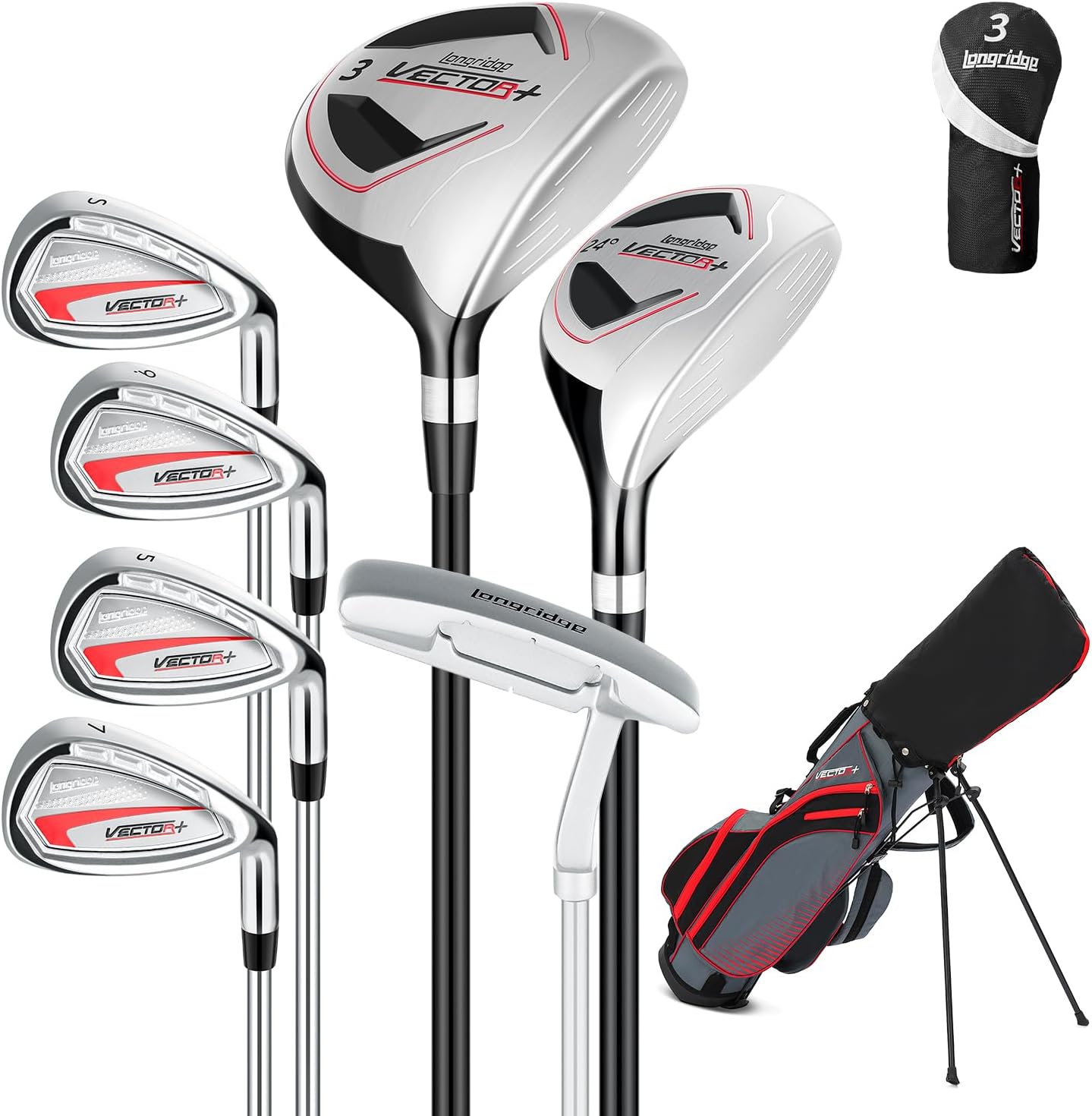 8 Pieces Complete Golf Club Set for Men Left or Right Handed