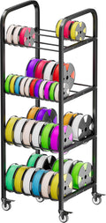 4-Tier 3D Printer Filament Storage Rack with Wheels - High Capacity