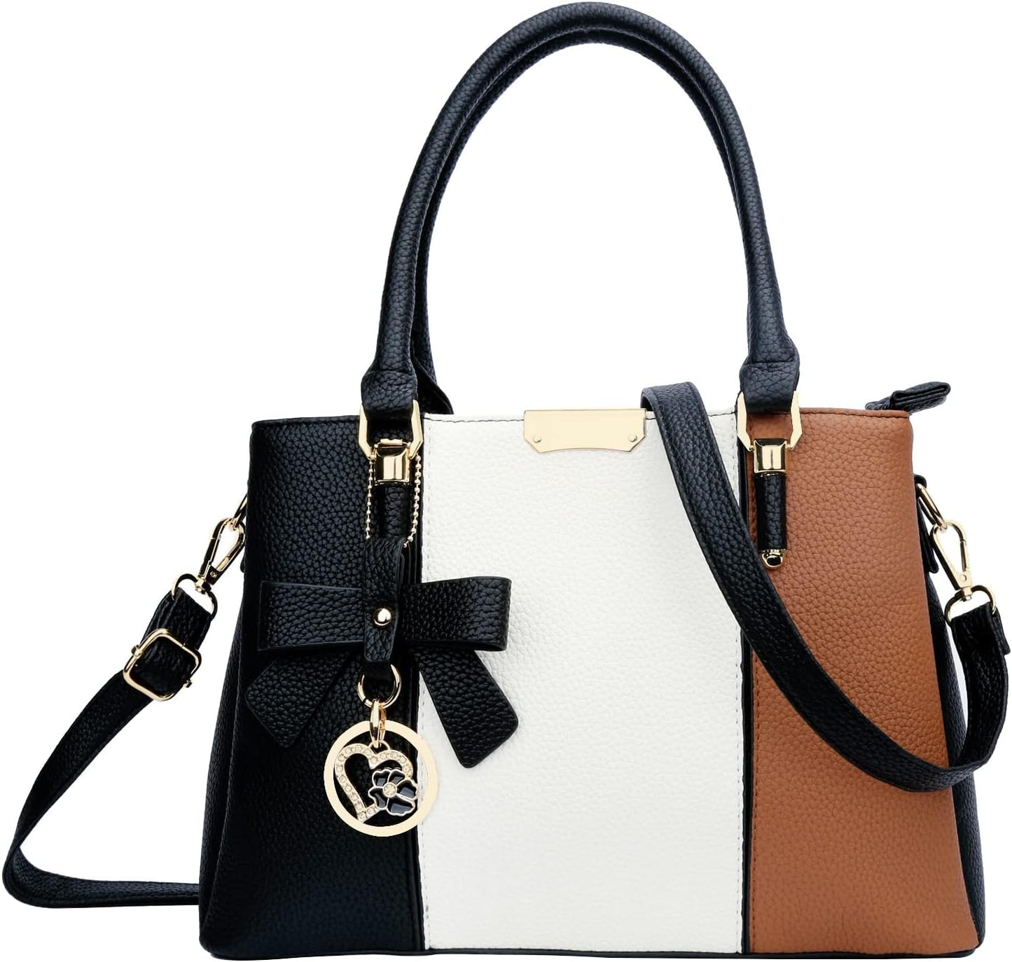 KKXIU 3 Zippered Compartments Handbags for Women Stylish Use