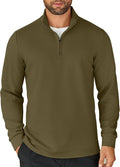 Men's Quarter Zip Mock Neck Pullover Polo Shirt - Lightweight Comfort