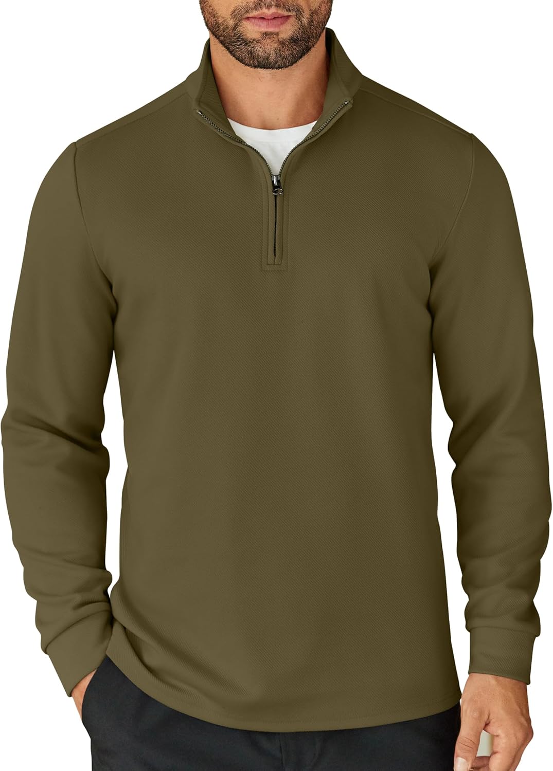 COOFANDY Men's Quarter Zip Pullover Lightweight Mock Neck Shirt