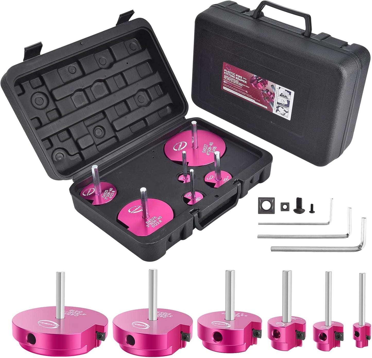6 Pcs PVC Pipe Reamer Kit for Efficient Plumbing Projects