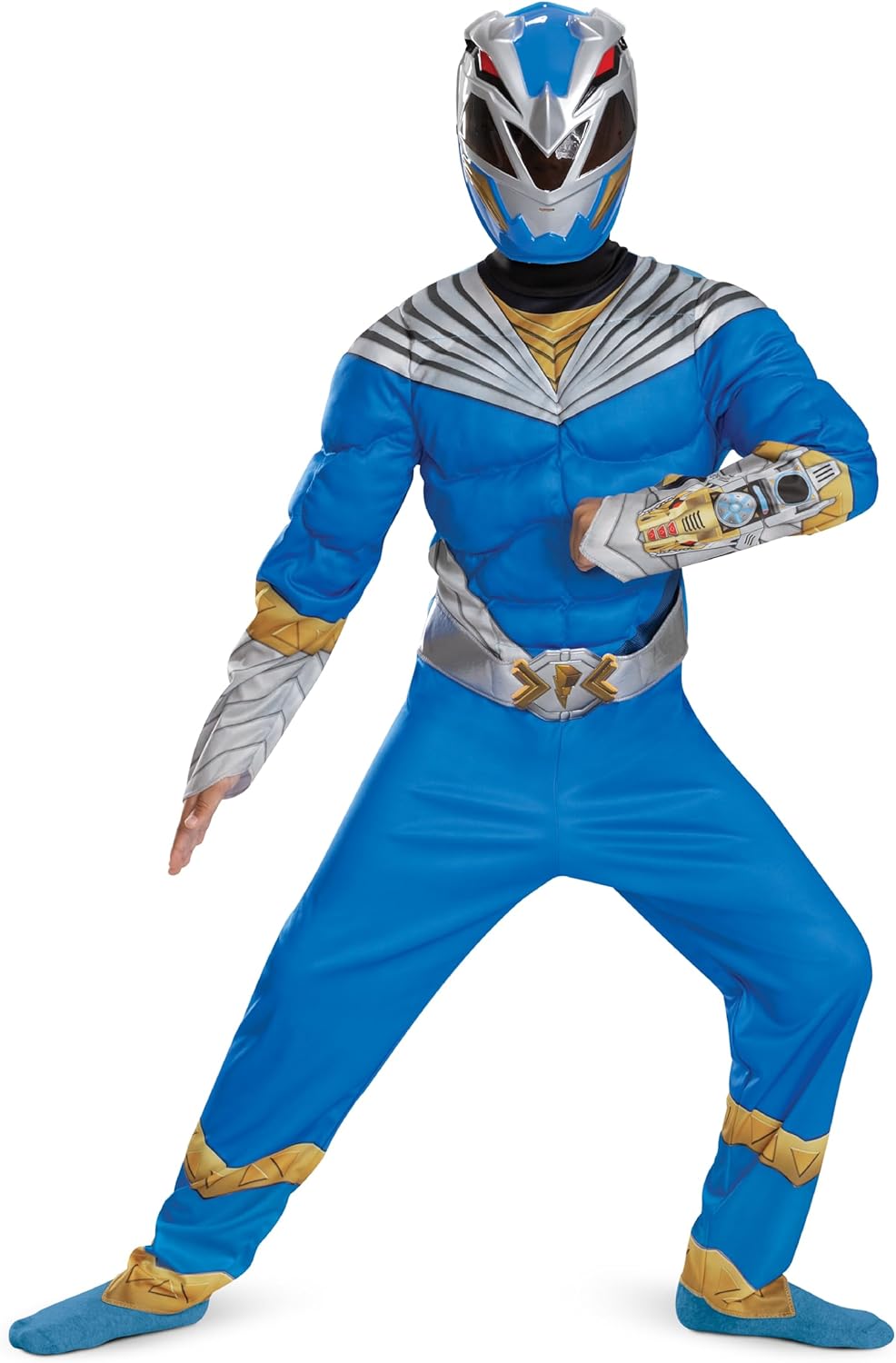 Official Muscle Padded Blue Ranger Costume for Kids