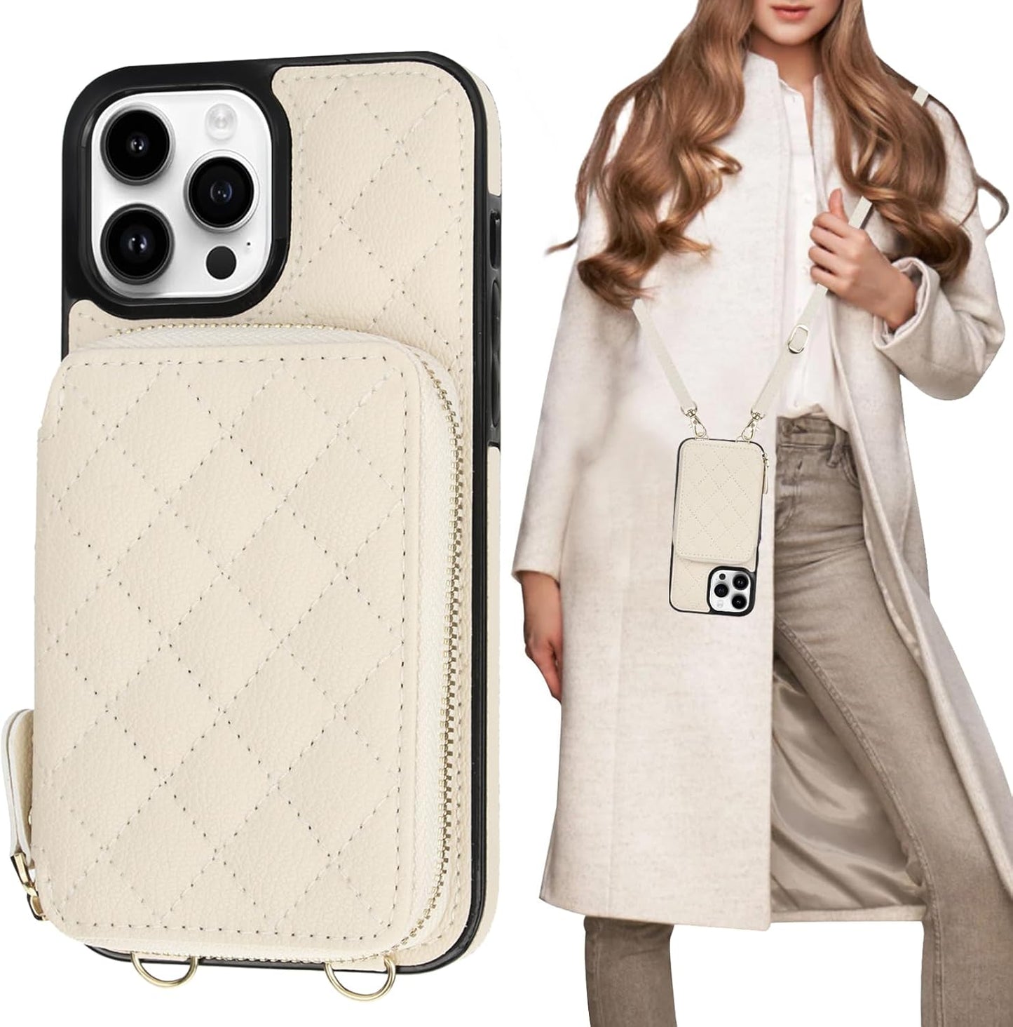 Bocasal Crossbody Wallet Case for iPhone 13 Pro Max - Stylish & Safe