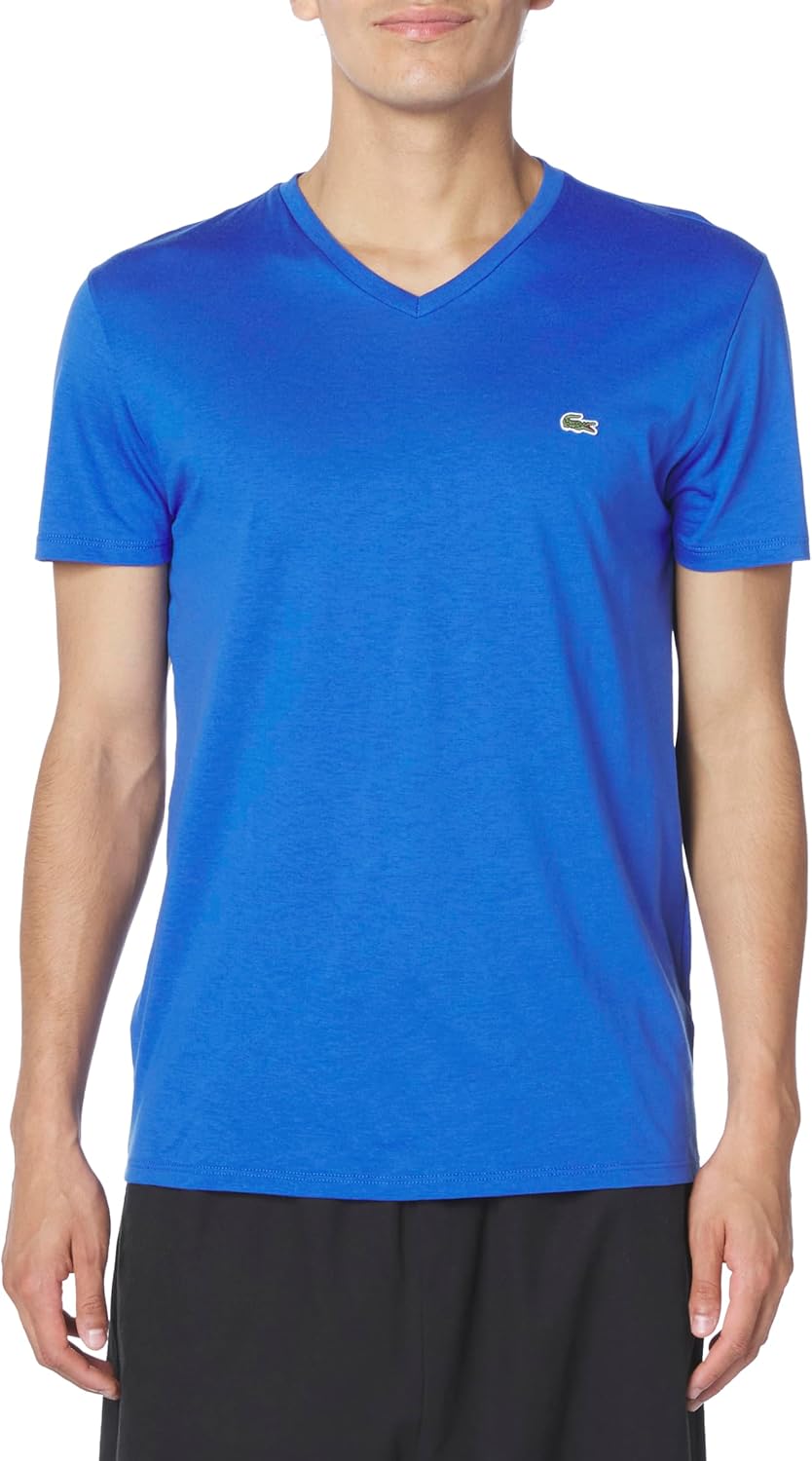 Orange V-Neck Top by Lacoste - Premium Pima Cotton Comfort