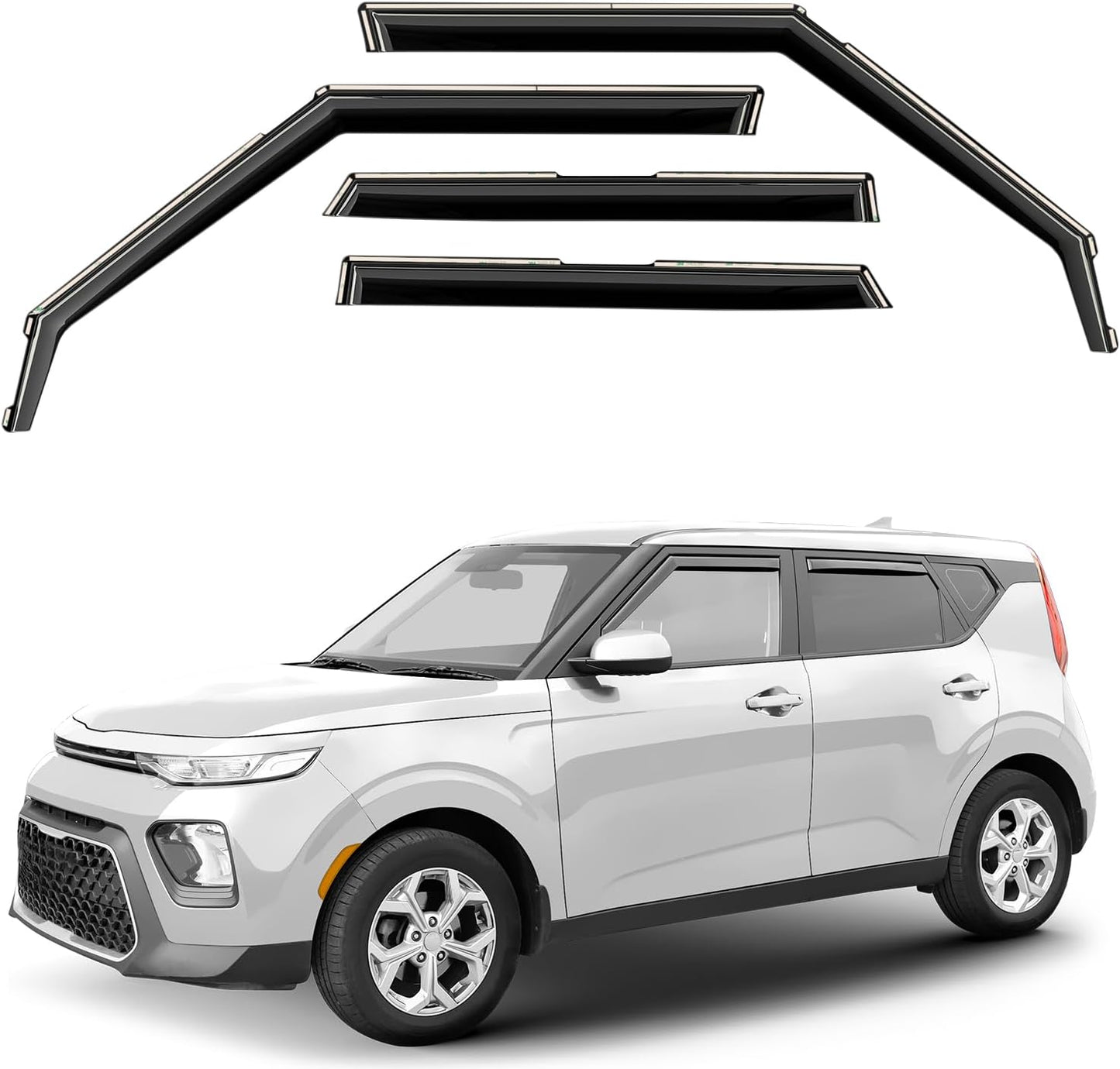 Window Deflectors Smoke Tinted for Kia Soul 2020-2025 - 4pcs