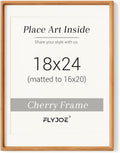 18 x 24 Poster Frame Natural Cherry Wood - Tempered Glass