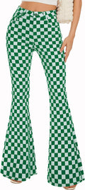 Bell Bottom Jeans for Women High Waisted Plaid Flare