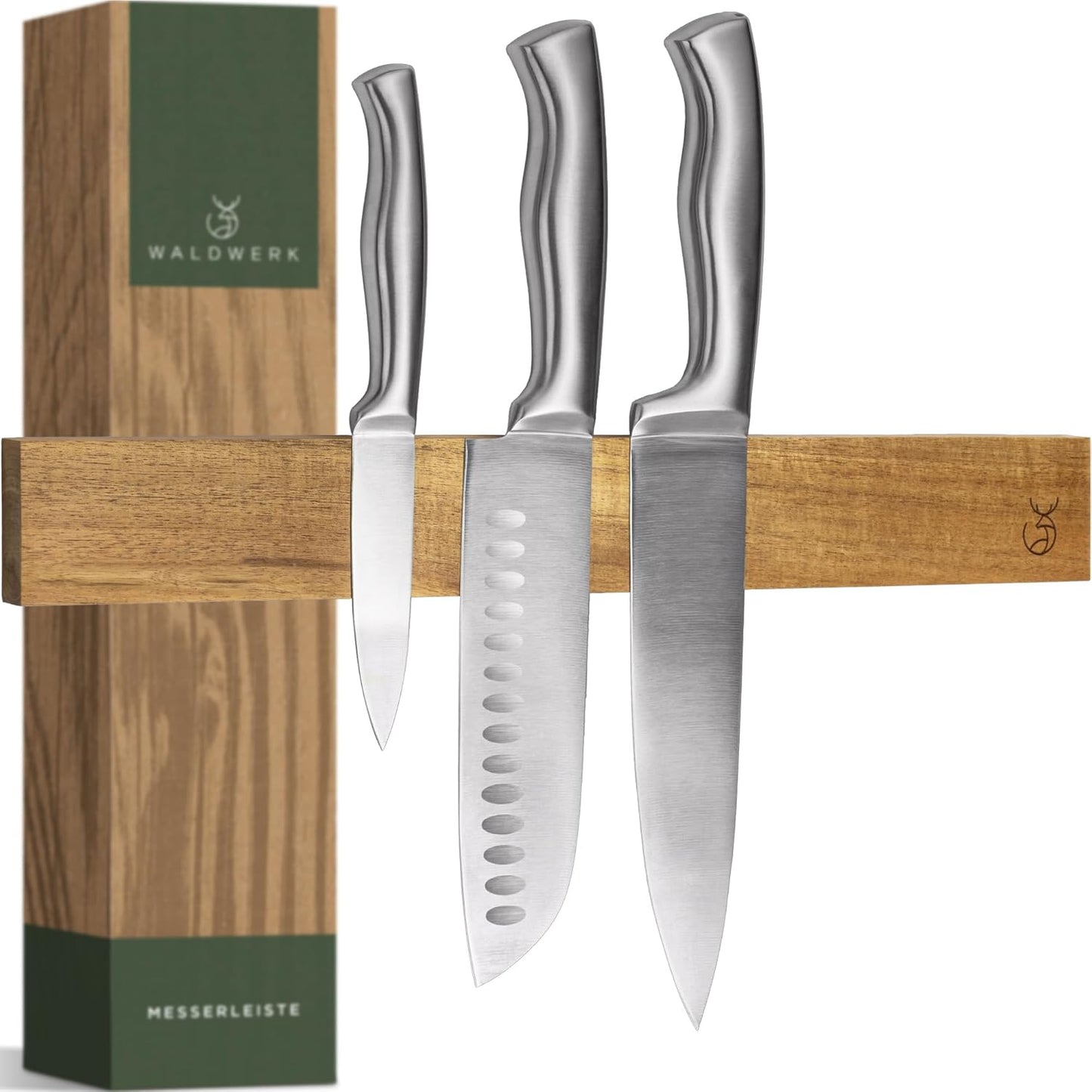 WALDWERK Magnetic Knife Strip - Elegant Acacia Wood Holder