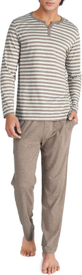 DAVID ARCHY Men's Pajamas Set Soft Cotton Long Sleeve - Comfortable at
