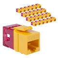 CAT6 Keystone Jack Yellow 25-Pack - PoE++ Rated Slim 180