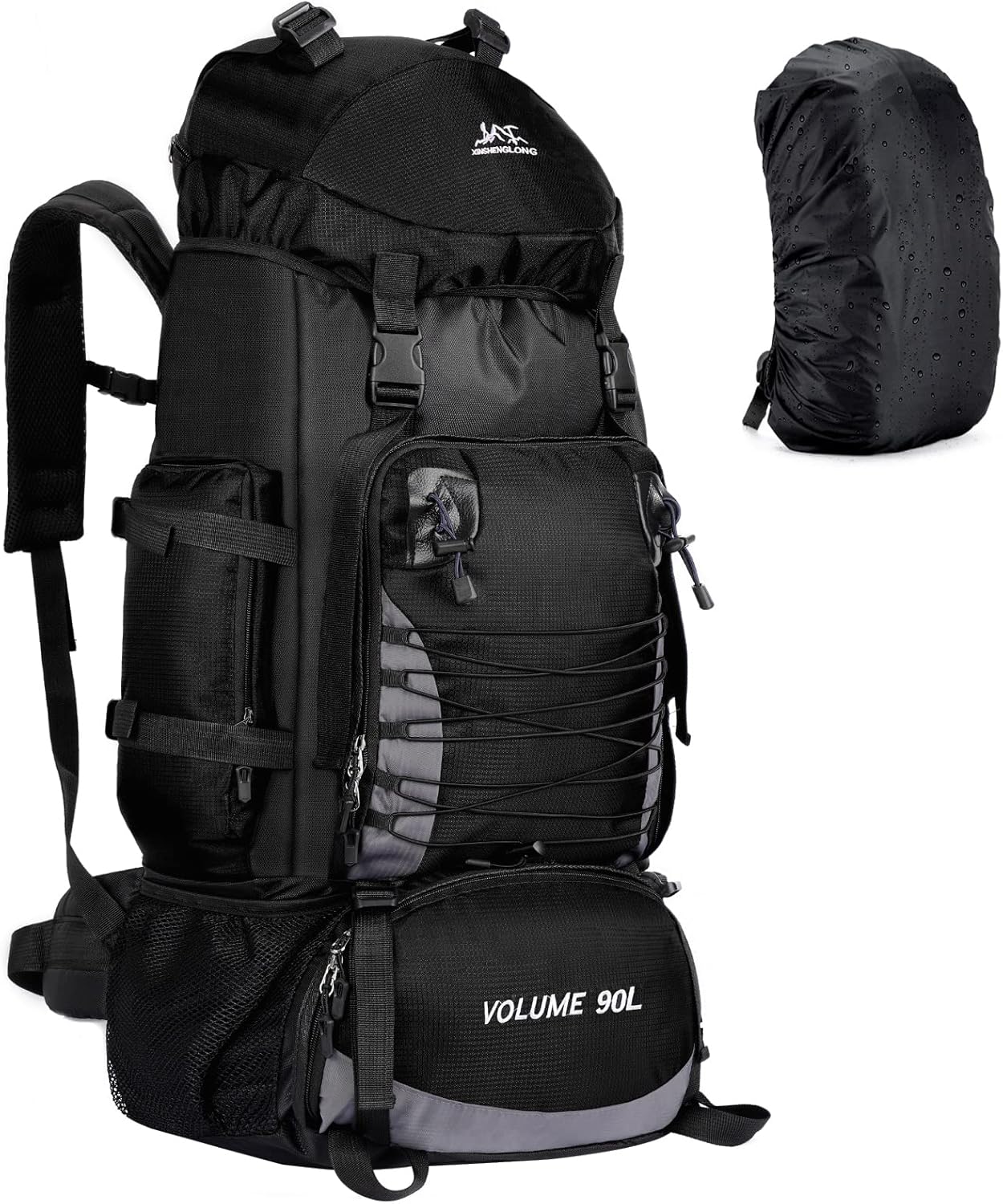 90L Hiking Backpack with Rain Cover for Outdoor Adventures
