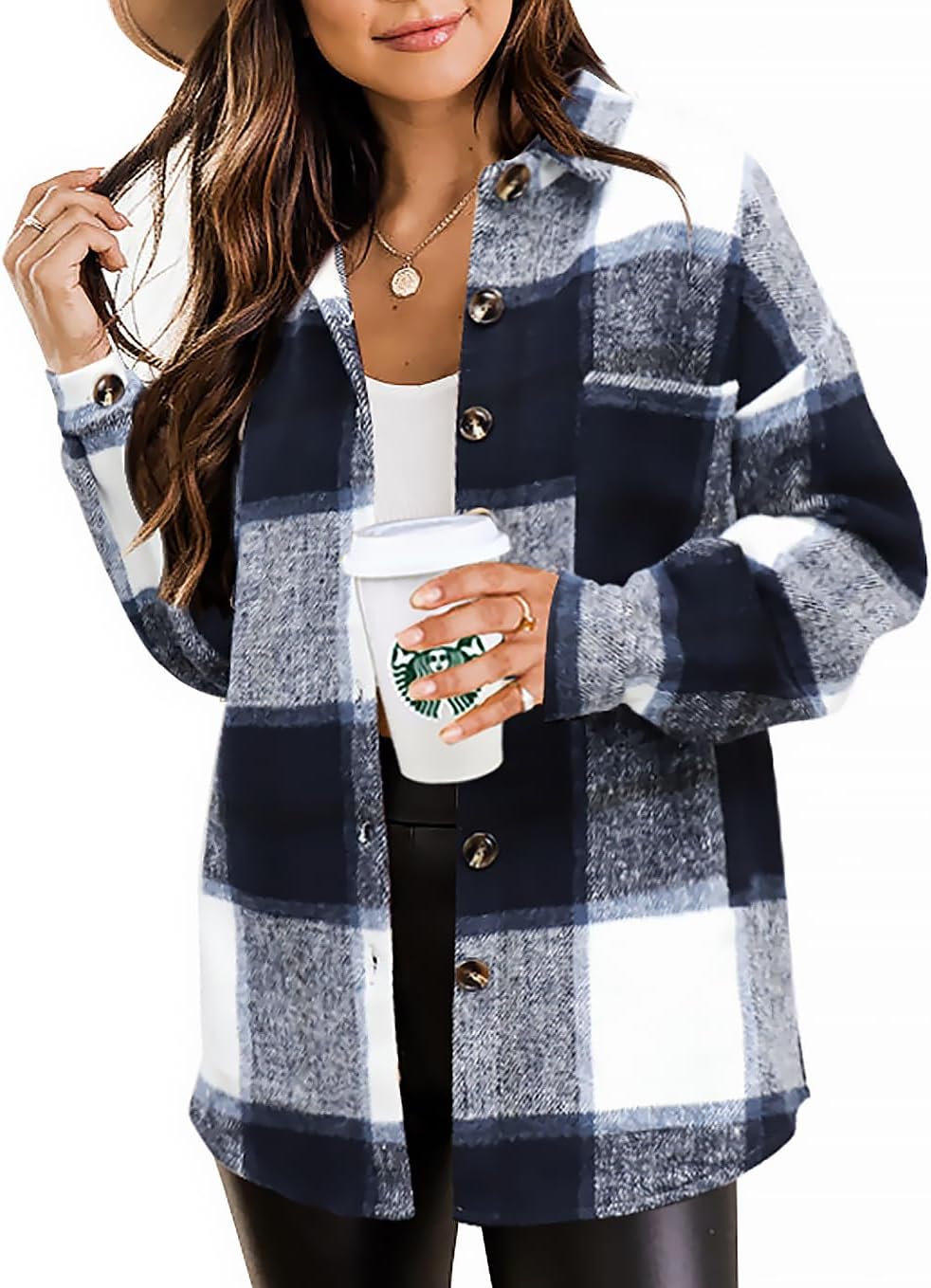 Beaully Women's Plaid Shacket Jacket for Fall Fashion Trends
