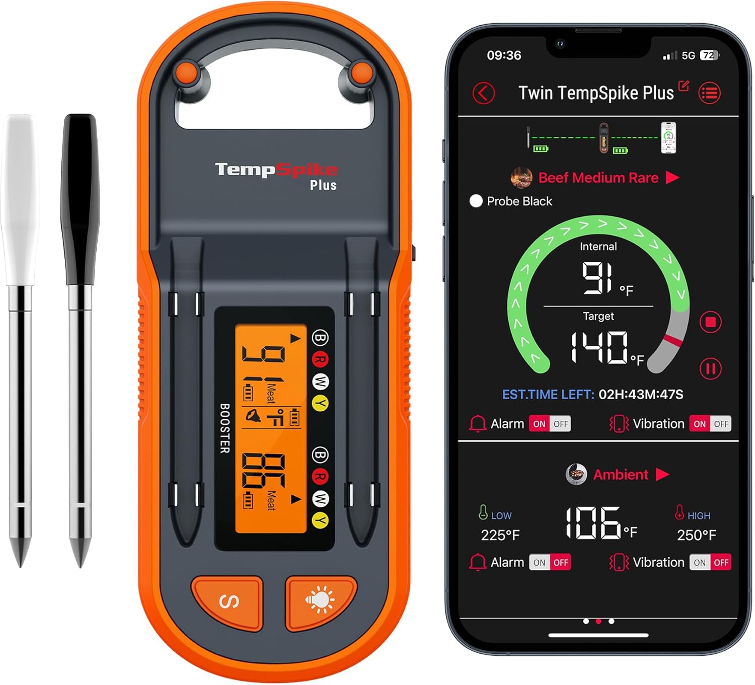 ThermoPro TempSpike Plus Wireless Meat Thermometer for Grilling