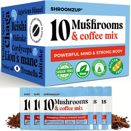 10 Mushroom Nootropic Coffee - Energy Boost - Vegan