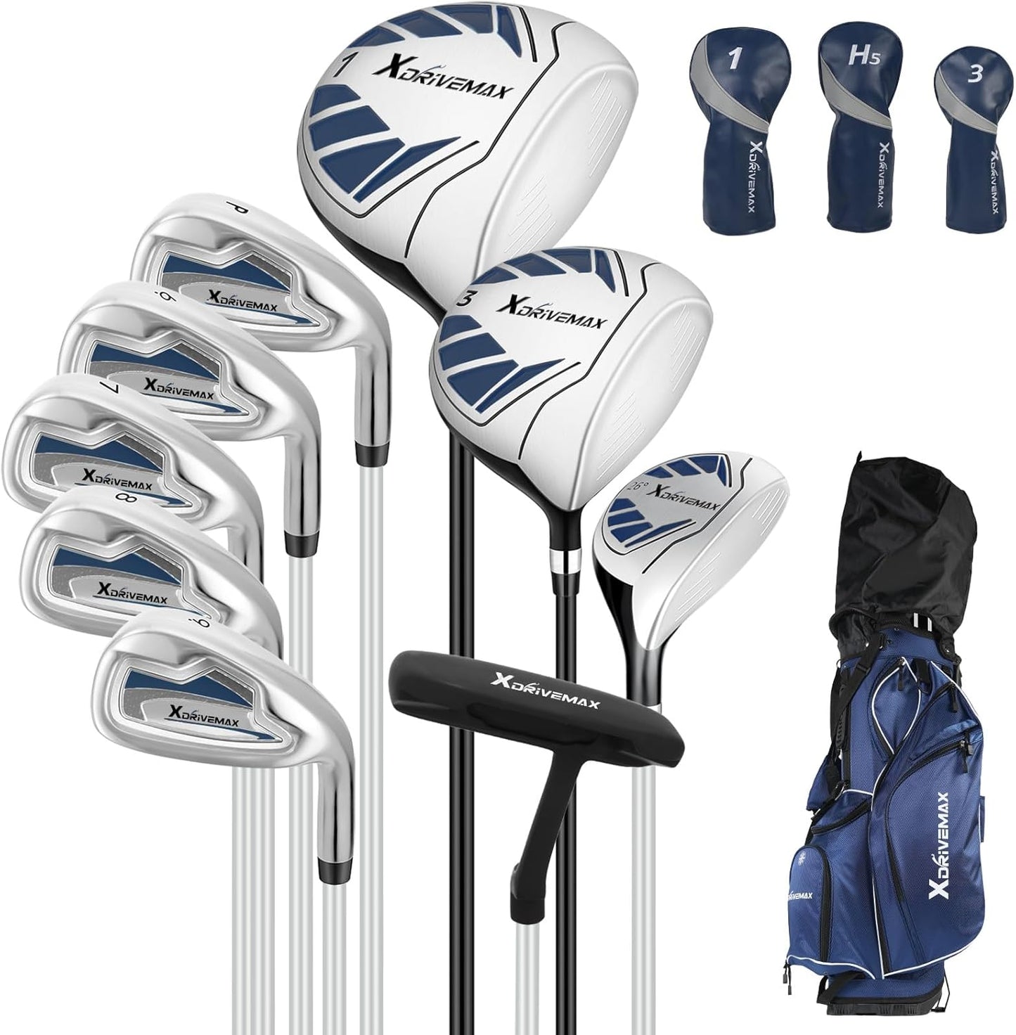 10 Pieces Complete Golf Clubs Set for Men and Women with Bag