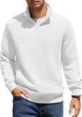 Mens Quarter Zip Pullover Quilted Sweatshirt - Warm, Soft Layering
