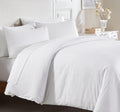 Luxury Striped White Duvet Cover King Size - 400 TC Cotton Sateen