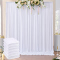 6Panels White Backdrop Curtain for Parties 30ft x 10ft - Wrinkle-Free