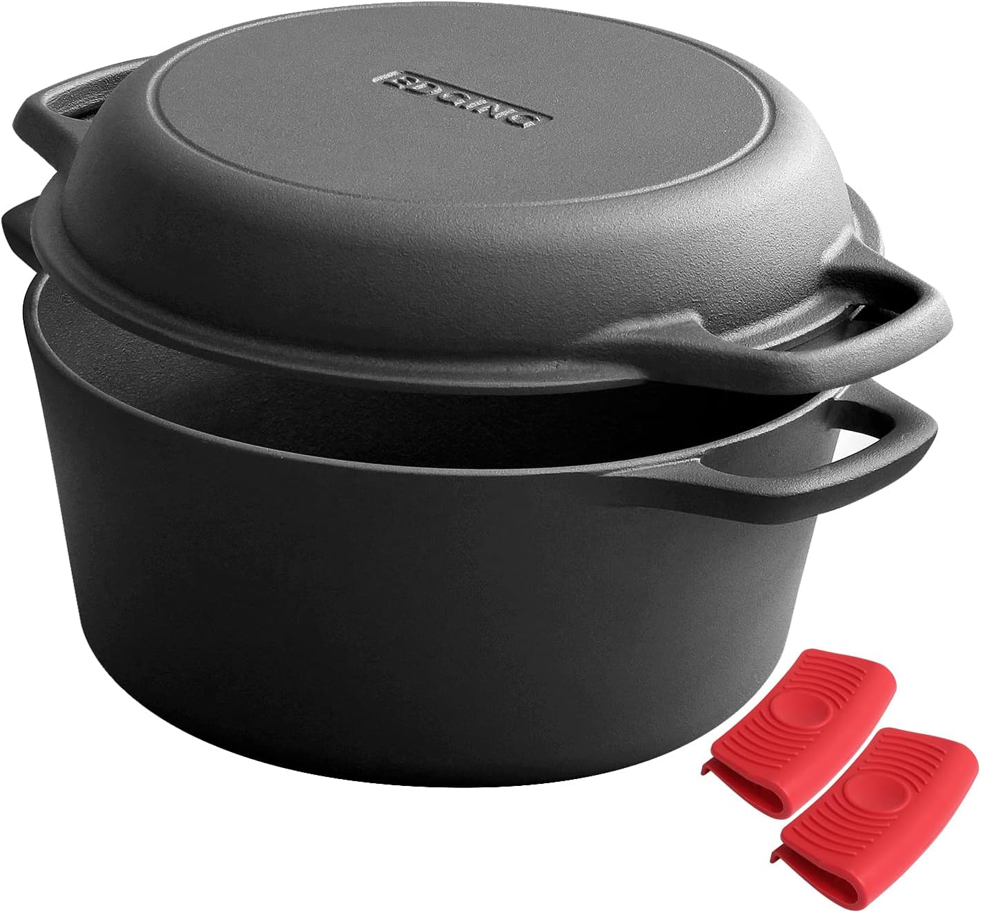 Versatile 2-in-1 Cast Iron Pot Set - Ideal for Indoor & Outdoor Cooking!